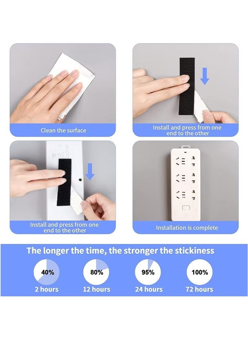 Beauenty 20 Pcs Hook and Loop Tape Strips, with Adhesive Sticky Back Fastener, Heavy Duty Double Side Mounting Tape Industrial Strength Interlocking Tape for Home School Office, 1.2x4 inch - Image 4
