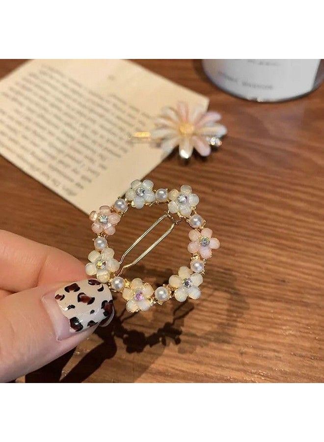 FAVELA مشابك شعر كورية فاخرة من الراتنج والأكريليك واللؤلؤ اللامع ودبابيس شعر مرصعة بأحجار الراين للنساء والفتيات (عبوة من 4 قطع) - Image 4