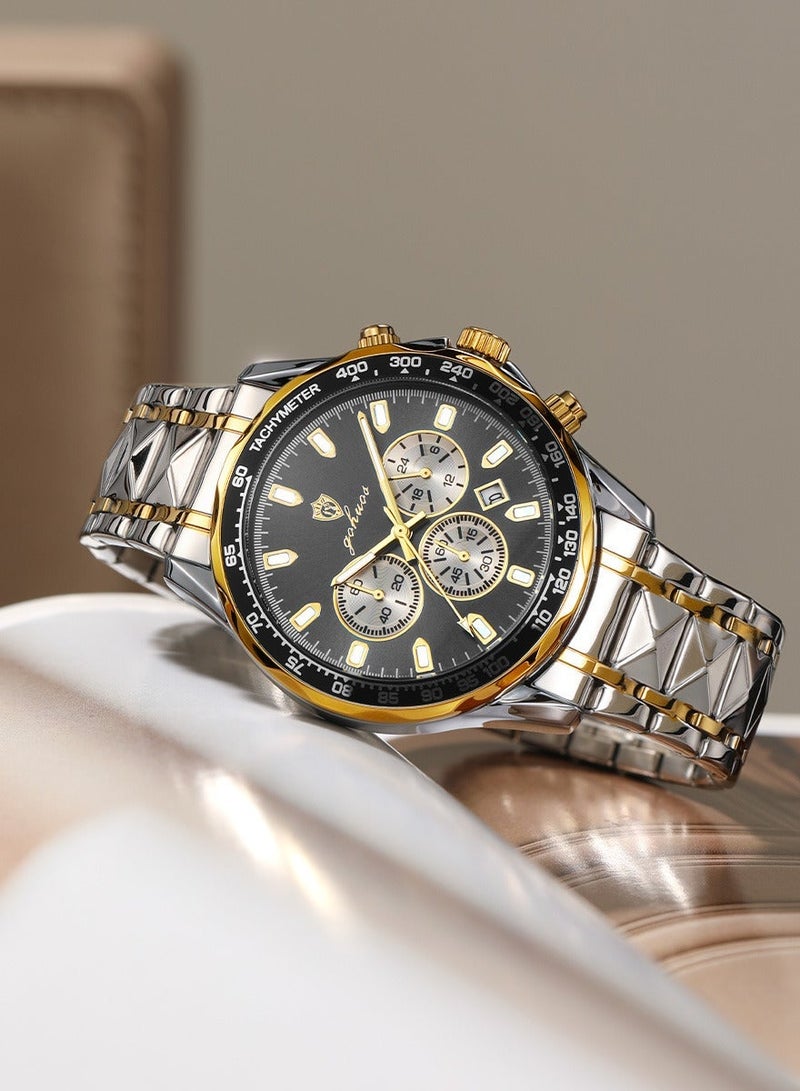 GOHUOS Men's Watch, Stainless Steel Analog Waterproof Quartz Luxury Business Fashion Wrist Watch - 44.5mm - Image 3