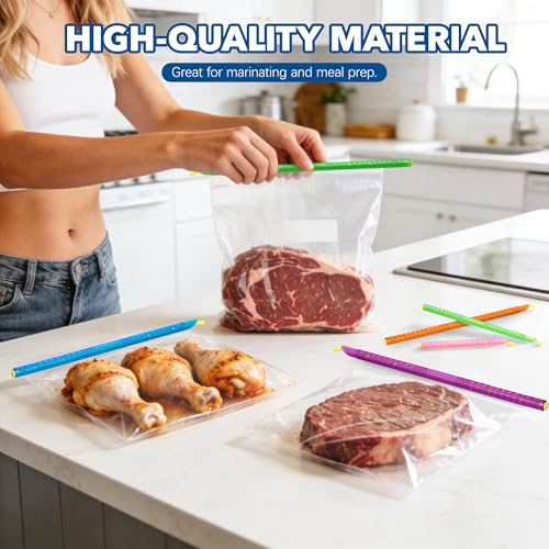AUHOKY 36Pcs Plastic Bag Sealer Sticks, AUHOKY Reusable Bag Sealing Clips with 5 Different Sizes, Keep Bags Airtight Watertight & Food Fresh, Easy Storage Accessories for Kitchen (Random Colors) - Image 5
