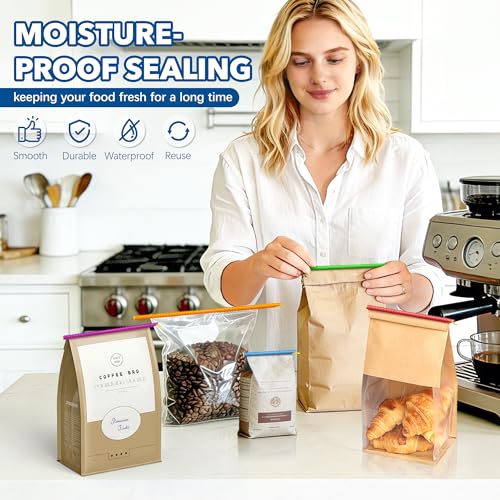 AUHOKY 36Pcs Plastic Bag Sealer Sticks, AUHOKY Reusable Bag Sealing Clips with 5 Different Sizes, Keep Bags Airtight Watertight & Food Fresh, Easy Storage Accessories for Kitchen (Random Colors) - Image 3