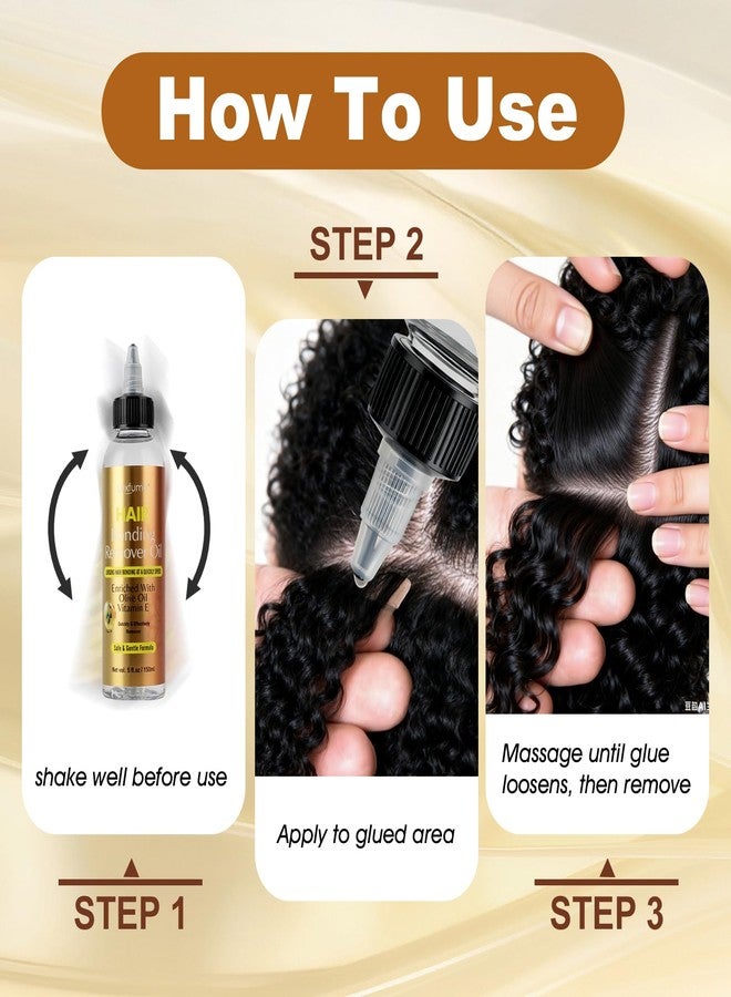 Luxfume Tape in Extension Remover, Hair Glue Remover for Quick Weave, Hair Bonding Remover Oil - Safe Formula Enriched with Olive Oil & Vitamin E for Hair Glue, Tape in Hair Extensions Removal - Image 3