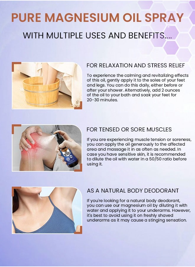 NIKITA.VIVI 60ml Pure Magnesium Oil Spray,Magnesium Spray for Sleep and Anxiety,100% Pure & Natural,Gluten Free,Magical Topical Magnesium Oil Spray,Non-GMO Magnesium Spray for Feet and Body Muscle Relaxation Oil  - Image 3