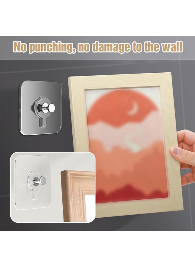 20PCS Cleaar Photo Frame Hooks – Self-Adhesive Wall Hangers Without Nails, Strong Invisible Stickers for Picture Frames, Art, Shelves & Wall Décor