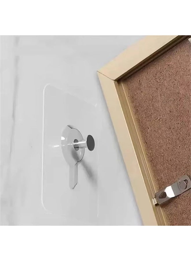 20PCS Cleaar Photo Frame Hooks – Self-Adhesive Wall Hangers Without Nails, Strong Invisible Stickers for Picture Frames, Art, Shelves & Wall Décor
