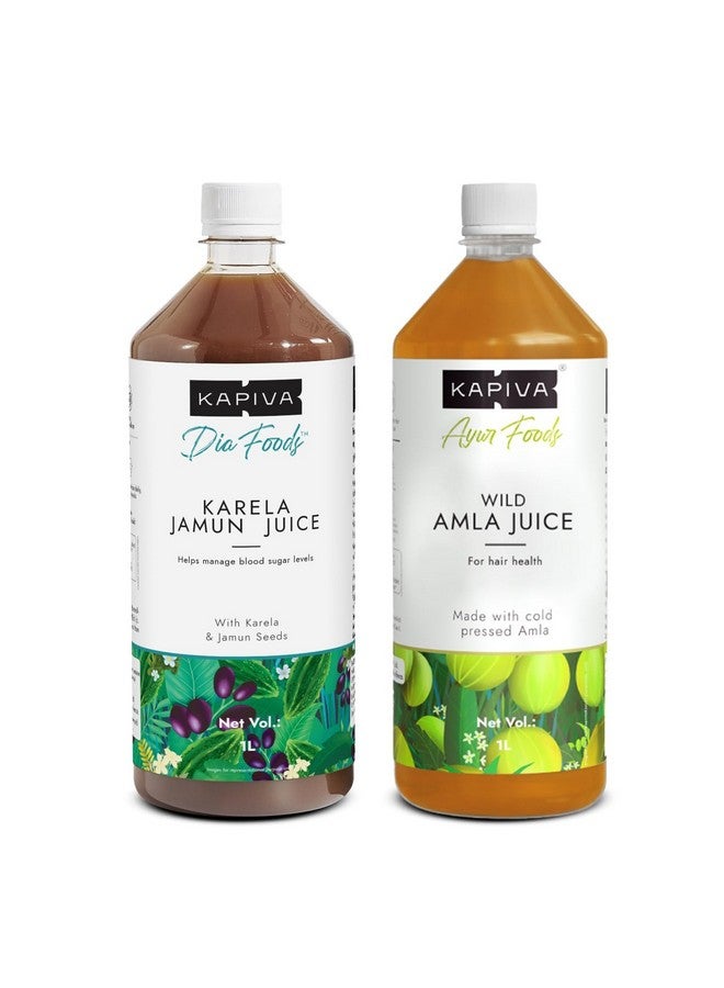 Kapiva عصير كابيفا كاريلا وجامون + عصير أملاء | مجموعة قوية للتحكم في سكر الدم والرفاهية العامة (1 لتر + 1 لتر) - Image 1