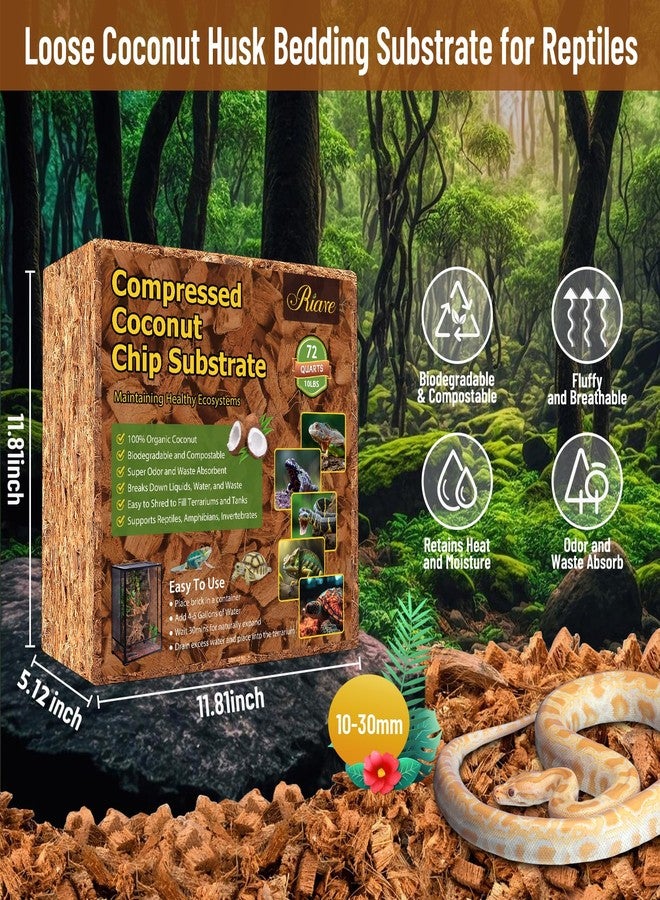 Riare - 10 Pound Coconut Chips Substrate for Reptiles, 72 Quart Coconut Fiber Substrate, Coconut Chips Substrate - Image 2