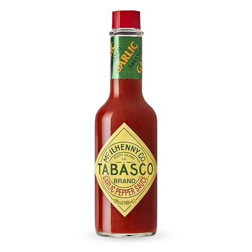 TABASCO Brand Cayenne Garlic Pepper Sauce Mild Hot Sauce Glass Bottle Smoky  Zesty Blend with Savory Garlic Bold Flavor Great for Italian Dishes  More 5 Fl Oz Pack of 1 - Image 1