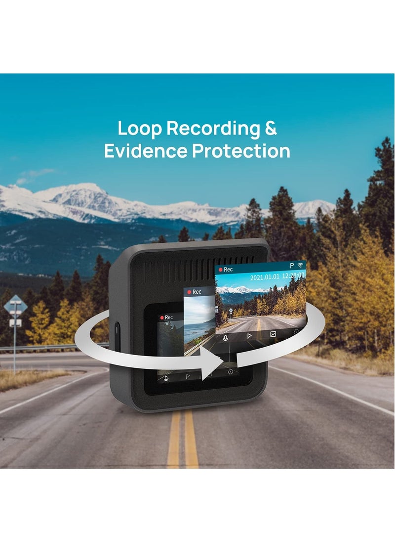 70mai - 70mai A400 Dash Cam 2K With 64 GB Memory Card IPS Built in WiFi Smart Dash Camera For Cars Parking Monitor 145° Wide-Angle FOV WDR Night Vision 1440P Quad HD Car Camcorder Emergency Recorder G-Sensor - Image 1