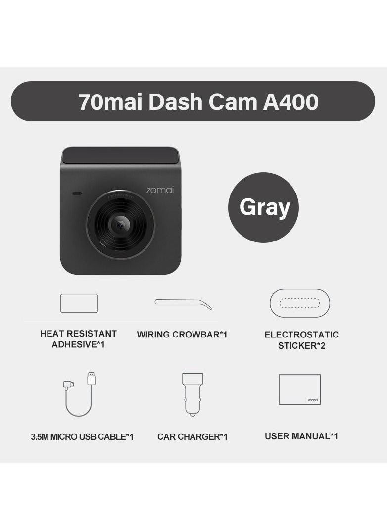 70mai - 70mai A400 Dash Cam 2K With 64 GB Memory Card IPS Built in WiFi Smart Dash Camera For Cars Parking Monitor 145° Wide-Angle FOV WDR Night Vision 1440P Quad HD Car Camcorder Emergency Recorder G-Sensor - Image 1