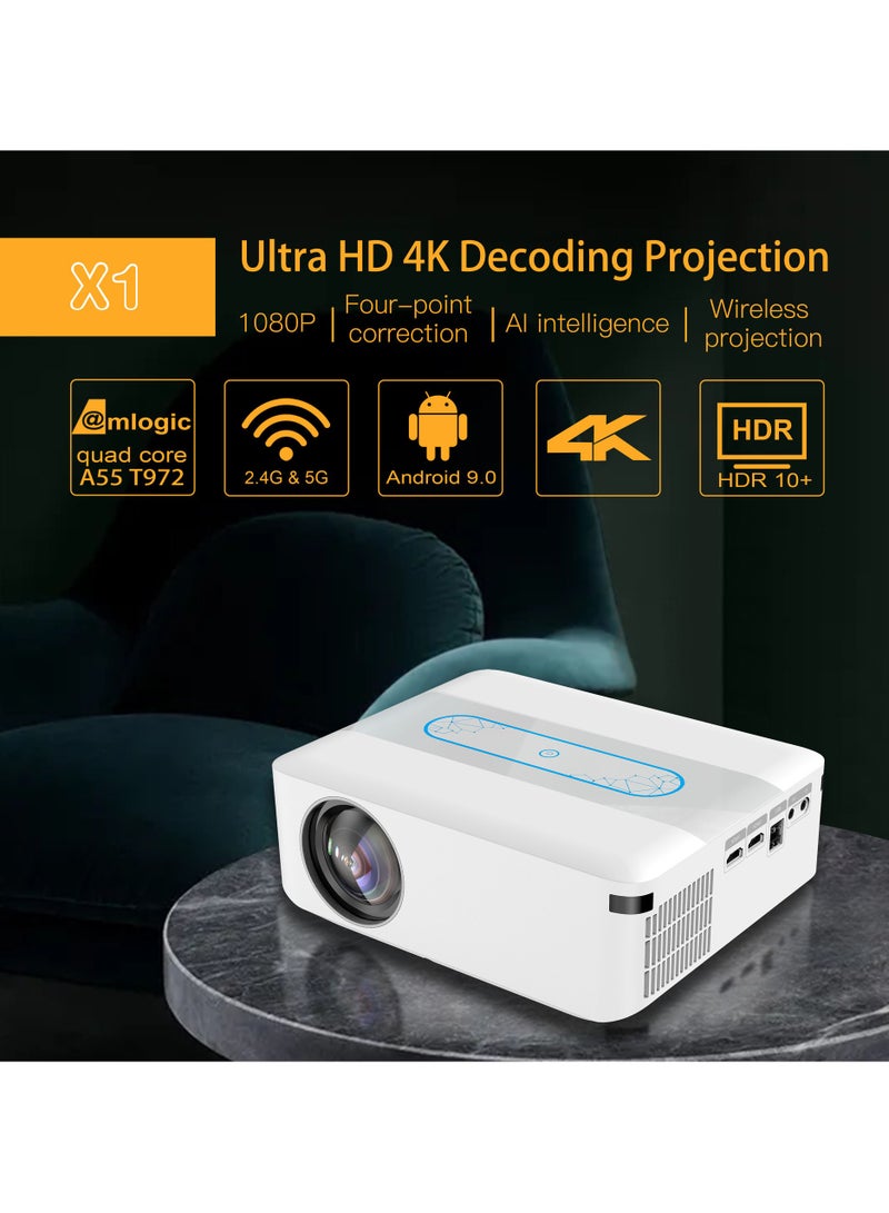 General Smart Projector X1 Full HD 1080P Resolution Ultra HD 4K 300ANSI Dolby Sound Dual Band WiFi Correction Four-Point Anti-Aliasing Image Enhancement Sharpening Treatment Bluetooth 5.0 Wireless Projection Stereo Speaker  - Image 2