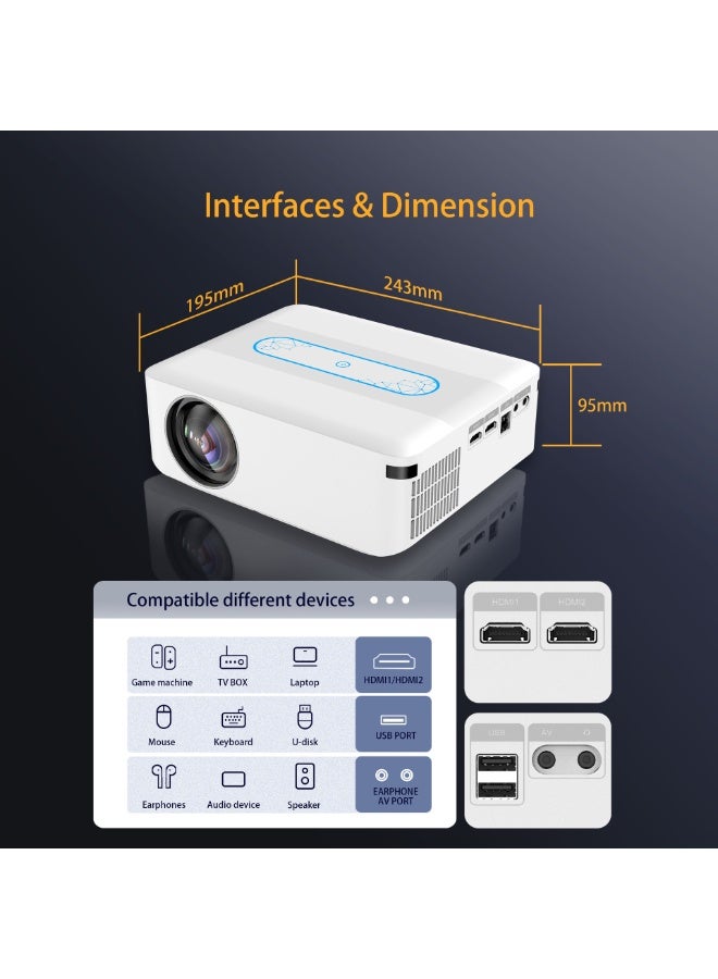 General Smart Projector X1 Full HD 1080P Resolution Ultra HD 4K 300ANSI Dolby Sound Dual Band WiFi Correction Four-Point Anti-Aliasing Image Enhancement Sharpening Treatment Bluetooth 5.0 Wireless Projection Stereo Speaker  - Image 4