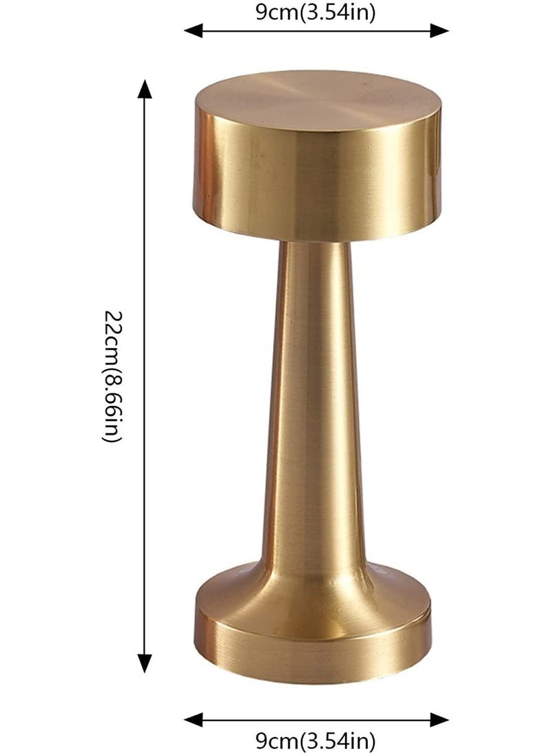 ELTRAZONE Table Lamp,Modern Rechargeable Cordless Touch Sensor LED Desk lamp 3 Ways Dimming,with USB Cord for Bar Restaurant Bedroom Bedside Nightstand Lighting (GOLD) - Image 2