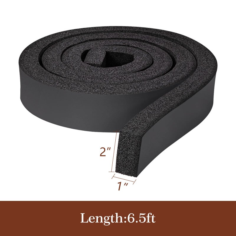 Yotache Open Cell Foam Air Conditioner Insulation Seal Strip 2"x1", Non-Adhesive Air Conditioning Weather Strip, 6.5 Feet Long - Image 2