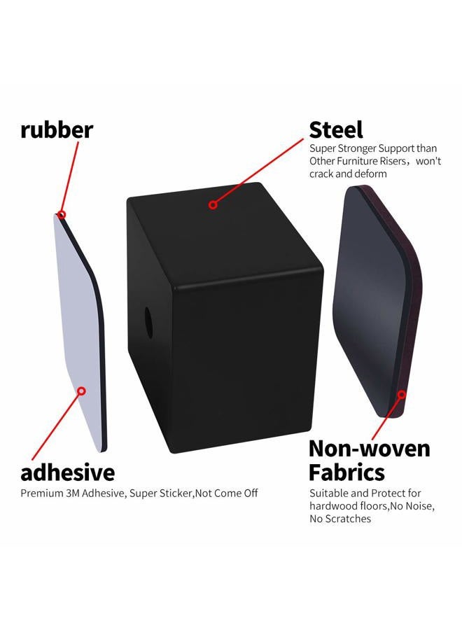 Ezprotekt 2 Inch Bed Risers - Solid Steel Self-Adhesive Furniture Riser or Bed Lift - Image 3