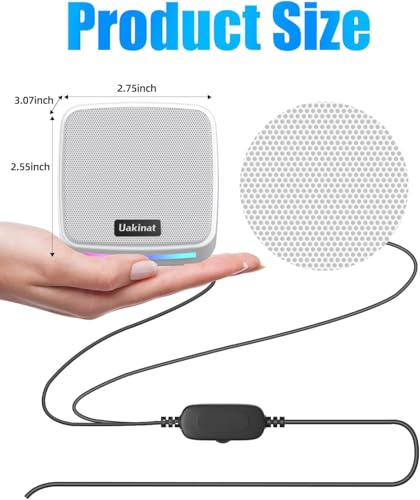 Uakinat Computer Speakers for Desktop PC, USB Powered 3.5mm Aux Speaker for PC, Laptop, Tablet, Phone, Plug and Play with Volume Control, White - Image 3