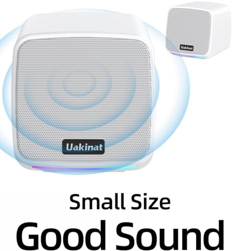 Uakinat Computer Speakers for Desktop PC, USB Powered 3.5mm Aux Speaker for PC, Laptop, Tablet, Phone, Plug and Play with Volume Control, White - Image 2