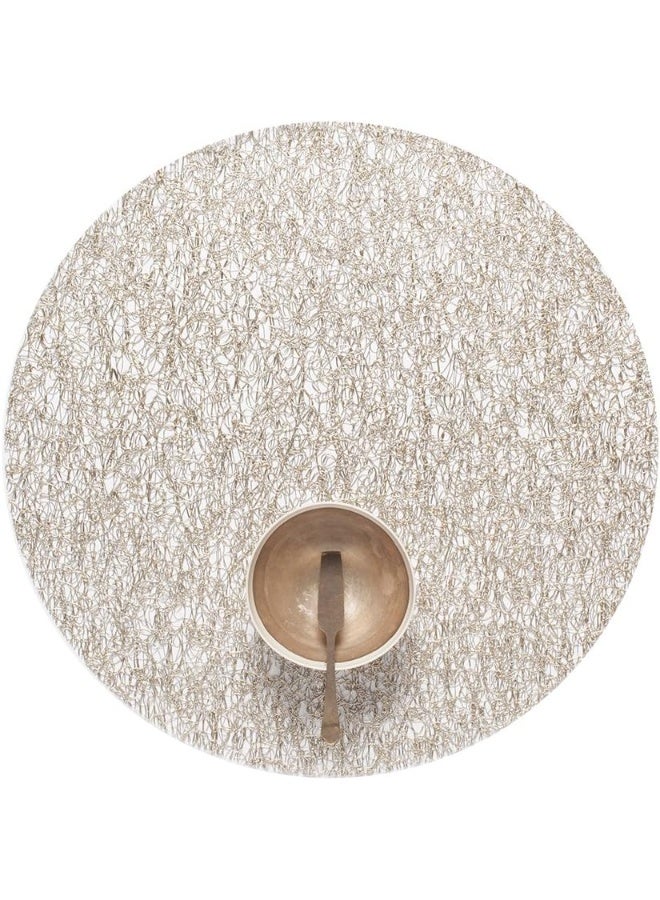 Chilewich Metallic Lace Round Placemat (Gold) - Image 1