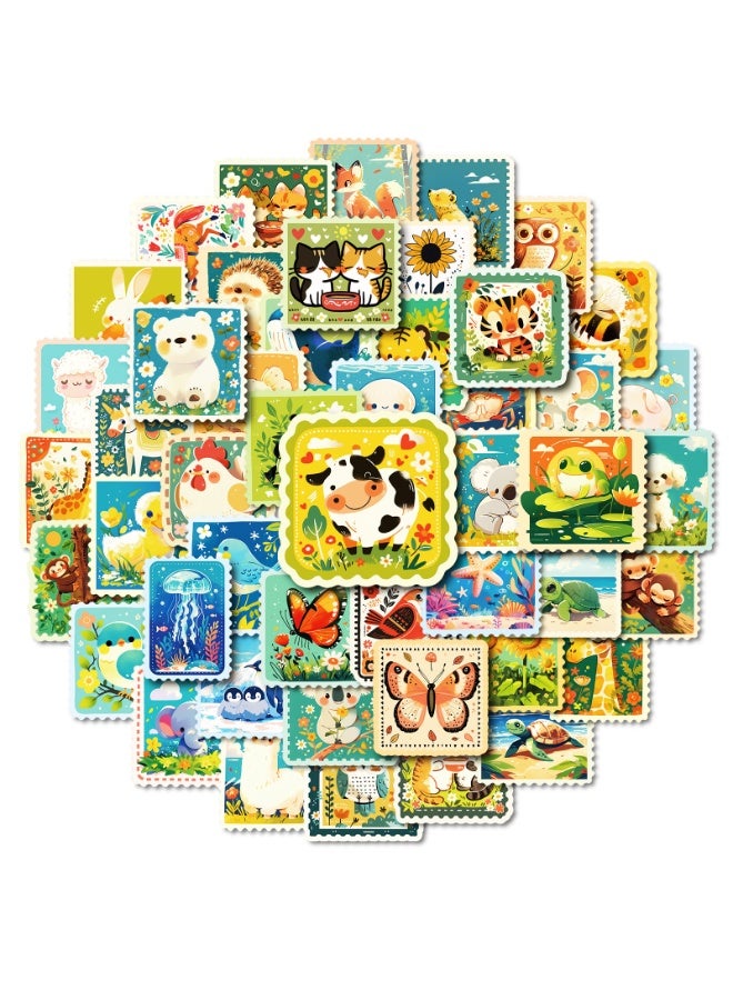 NIBEMINENT 50 Pcs Cartoon Stamp Deco Kit Waterproof Stickers, High Definition Printing Bright Colors, Suitable for Laptop Skateboard Luggage Water Bottle Guitar DIY - Image 1