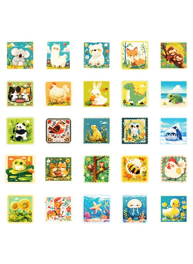 NIBEMINENT 50 Pcs Cartoon Stamp Deco Kit Waterproof Stickers, High Definition Printing Bright Colors, Suitable for Laptop Skateboard Luggage Water Bottle Guitar DIY - Image 3