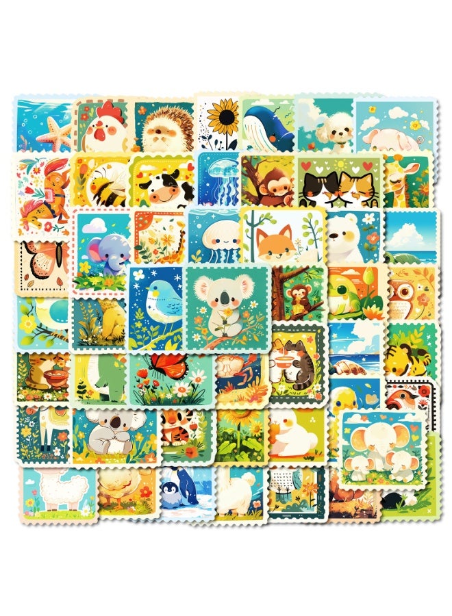 NIBEMINENT 50 Pcs Cartoon Stamp Deco Kit Waterproof Stickers, High Definition Printing Bright Colors, Suitable for Laptop Skateboard Luggage Water Bottle Guitar DIY - Image 2