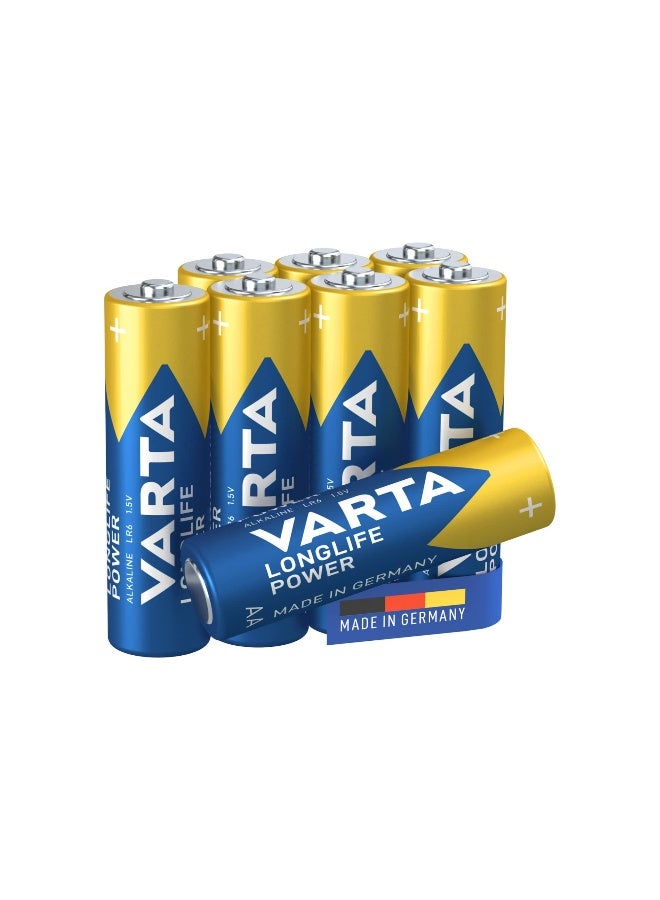 VARTA فارتا لونغلايف باور AA BLI 8 | نظام طاقة قلوي | ضمان 10 سنوات من الطاقة في التخزين | بطارية عالية الأداء مصنوعة في ألمانيا - Image 3