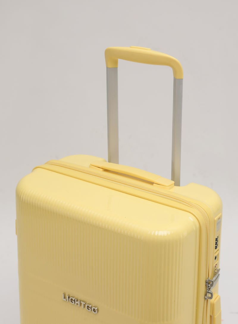 خفيفة الذهاب الأمتعة LIGHTGO 7624 اللون الأصفر 24"حقيبة السفر التحقق في الأمتعة مع TSA قفل حقيبة السفر سحابة YKK مع جيب بنك الطاقة PC 100 ٪ الأمتعة الخفيفة الوزن  - Image 2