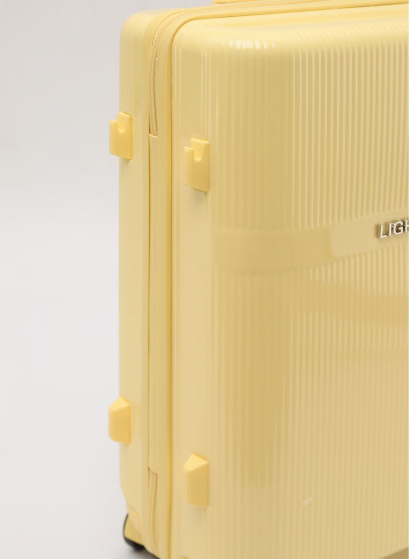 خفيفة الذهاب الأمتعة LIGHTGO 7624 اللون الأصفر 24"حقيبة السفر التحقق في الأمتعة مع TSA قفل حقيبة السفر سحابة YKK مع جيب بنك الطاقة PC 100 ٪ الأمتعة الخفيفة الوزن  - Image 3