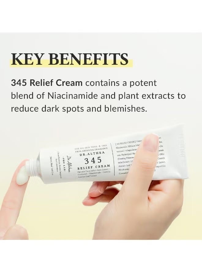 Dr.Althea 345 Relief Cream - Soothing Face Moisturizer with Niacinamide & Panthenol | Blemish Care, Hydration & Redness Relief | Vegan Korean Skincare for All Skin Types | 50ml 3pcs - Image 4