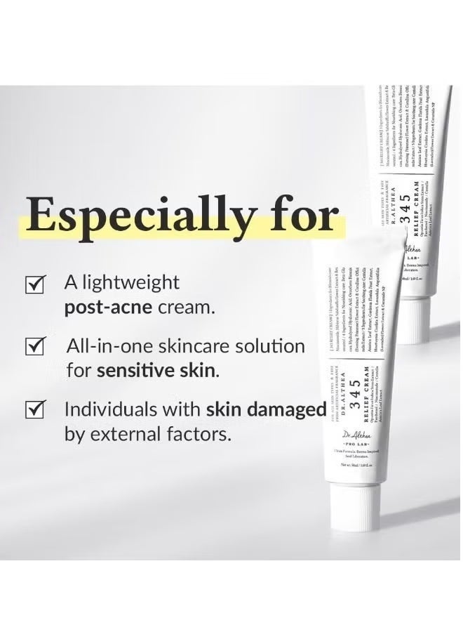Dr.Althea 345 Relief Cream - Soothing Face Moisturizer with Niacinamide & Panthenol | Blemish Care, Hydration & Redness Relief | Vegan Korean Skincare for All Skin Types | 50ml 3pcs - Image 2