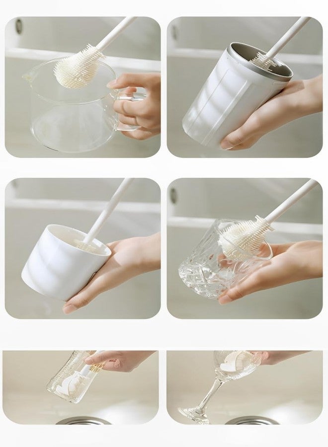 Tyagy Silicone Bottle Cleaning Brush Scrubber, Long Handle, Foldable, Soft Bristles for Cups, Baby Bottles, Thermoses (Pack of 4 Pcs) - Image 5