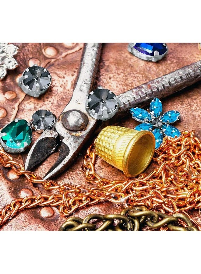 دي آي واي كرافتس DIY Crafts 45 قطعة، مزيج الألوان، خياطة على أحجار الراين والكريستالات الزجاجية والأحجار الكريمة الأكريليكية مع ثقب حامل شوكة فضية ومخلب مسطح مزيج الأشكال والمقاسات لـ DIY Crafts Dress Clothing S (45 قطعة، مزيج الألوان) - Image 5