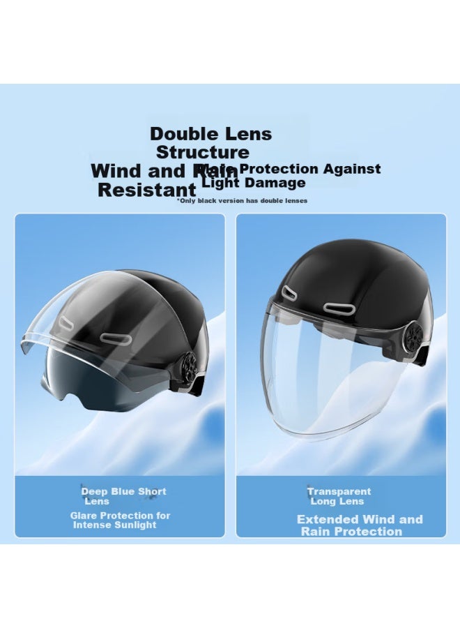 JD.com Jd Original Tk02 Electric Scooter Helmet Short Visor Model, Summer And All-season Use, 3c Certified, New National Standard Class A 315 Recommended Electric Scooter Helmet, Size M, Glossy Black - Image 1