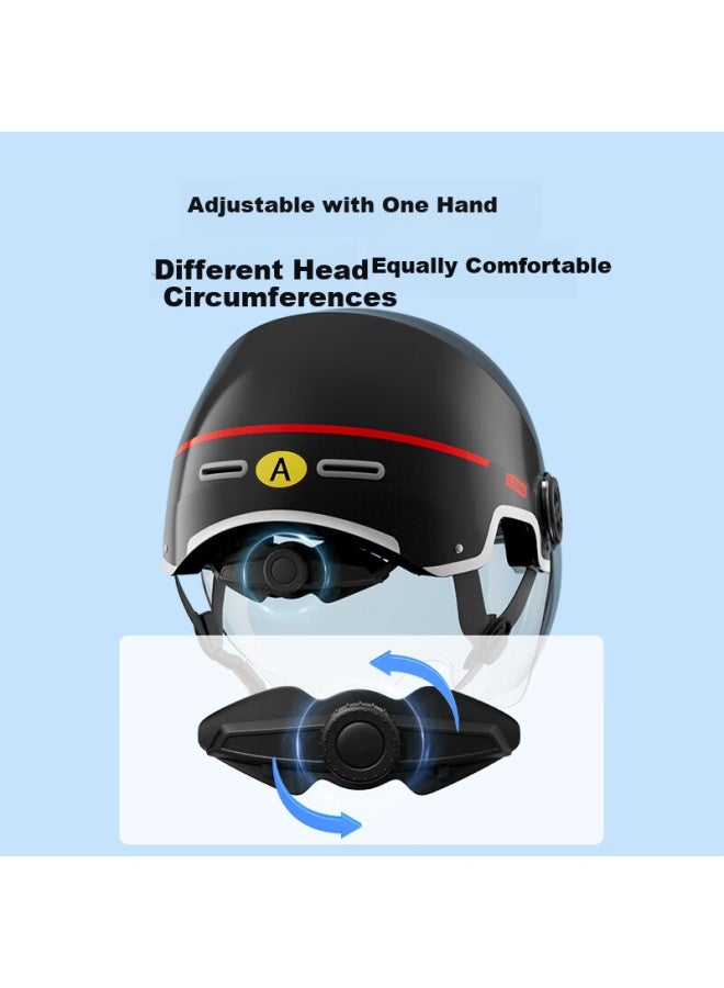 JD.com Jd Original Tk02 Electric Scooter Helmet Short Visor Model, Summer And All-season Use, 3c Certified, New National Standard Class A 315 Recommended Electric Scooter Helmet, Size M, Glossy Black - Image 5