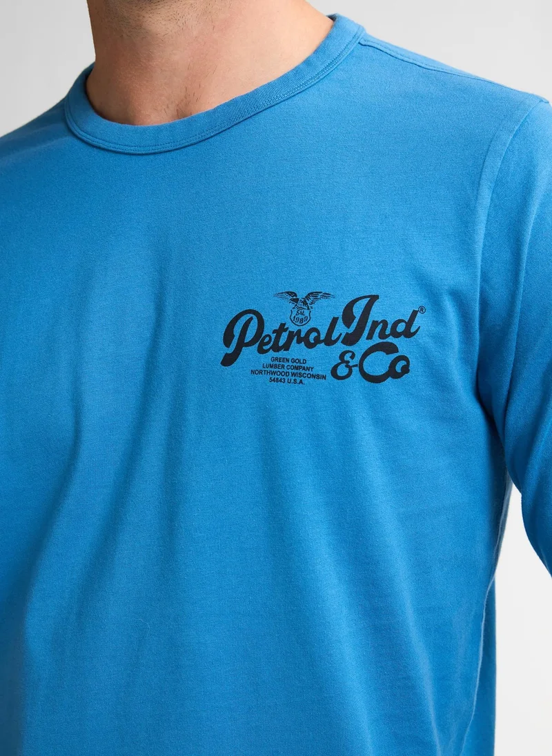 Petrol Industries 5190-Indie Blue Men T-Shirt LS Classic Print for Men | Best Price UAE