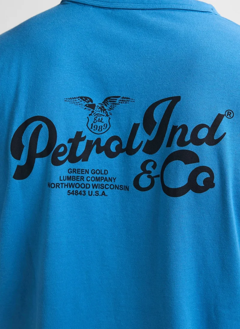 Petrol Industries 5190-Indie Blue Men T-Shirt LS Classic Print for Men | Best Price UAE