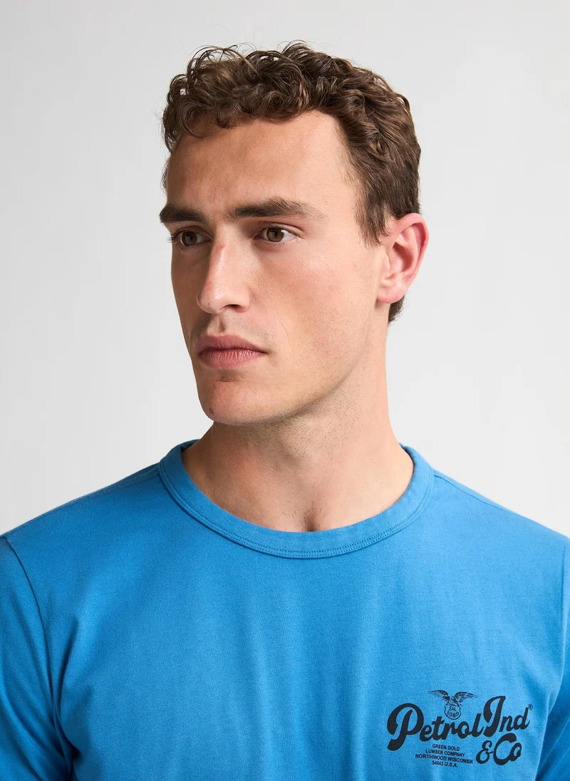 Petrol Industries 5190-Indie Blue Men T-Shirt LS Classic Print for Men | Best Price UAE