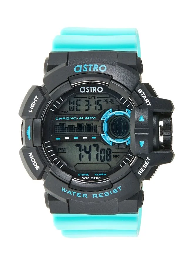 أسترو Astro Kids Quartz Movement Watch, Digital Display and Plastic Strap - A9917-PPLB, Light Blue