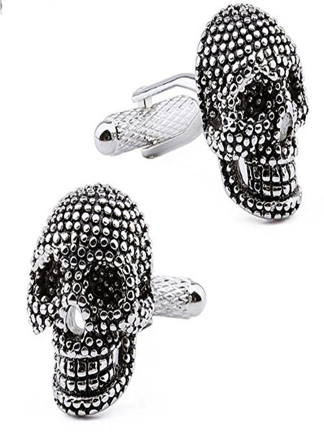 DEEPERFETTO Skull Cufflink for Men/Cufflinks Set for Men Boys Father Husband Brother BOSS/Wedding for Men/Birthday Gift for Men - Image 2