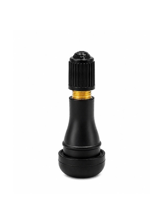 طقم صمامات إطارات بدون أنابيب TR414 للسيارات والدراجات والشاحنات والسكوترات، بديل لحواف عجلات السيارات والدراجات النارية، صمام إطار من مطاط EPDM والنحاس مع أغطية مانعة للغبار، ملحق صمام هواء إطار عالمي مقاوم للتسرب ودرجات الحرارة العالية - Image 1