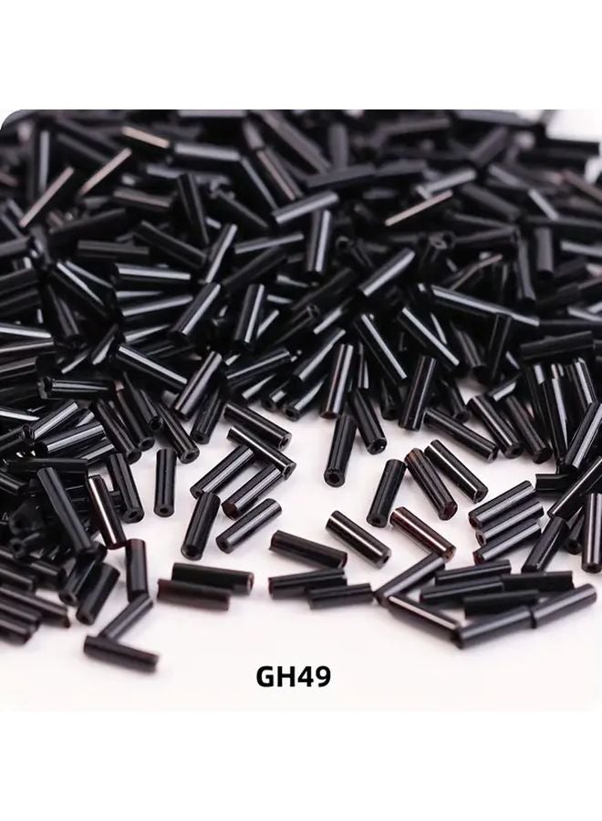 2x4mm Black Glass Tube Beads For Jewelry Making DIY Crafts And Embroidery - Image 1