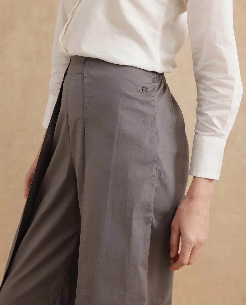 Rareism Women's Wrap Style Wide Leg Trouser