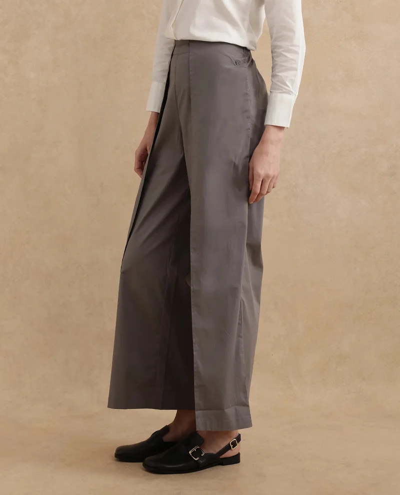 Rareism Women's Wrap Style Wide Leg Trouser