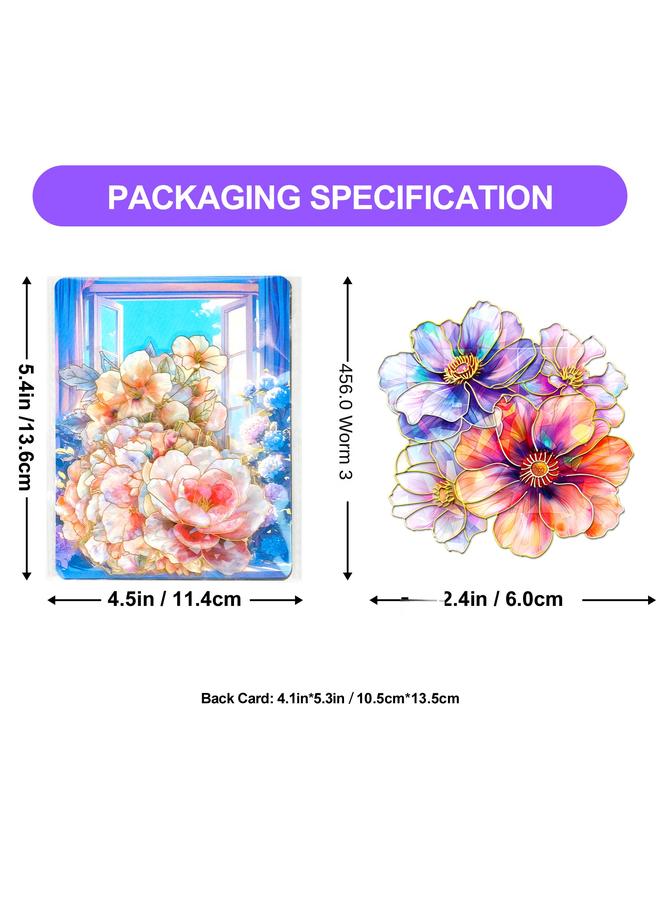 Bluejw 30 Sheets Of Three-dimensional Bronzing Stickers PET Laser Stickers Flowers And Plants Hand Account Material Background Decoration Stickers - Image 5