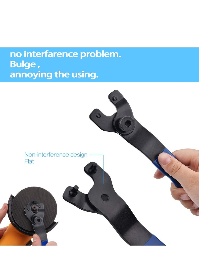 SYOSI Universal 10-52mm Adjustable Wood Angle Grinder Spanner with Hexagon Socket Hole, Lock-nut Grinder Wrench Fit 4-1/2",5" and 7" Grinders with Plastic Handle (Pack of 2) - Image 5