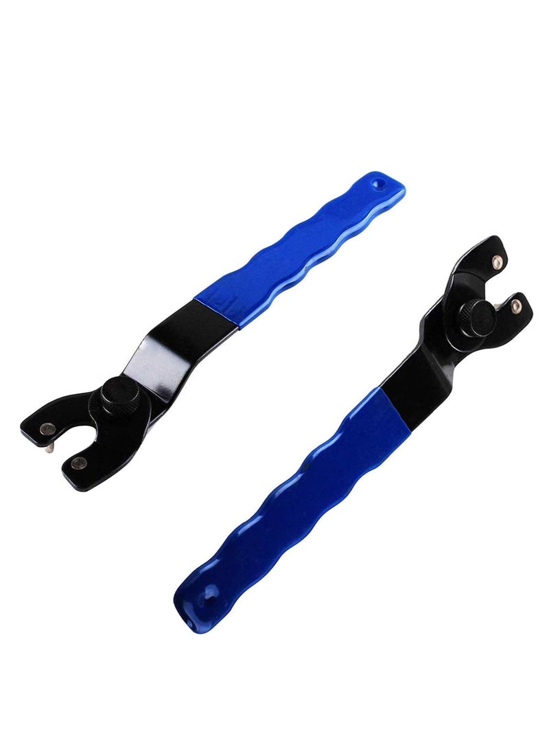 SYOSI Universal 10-52mm Adjustable Wood Angle Grinder Spanner with Hexagon Socket Hole, Lock-nut Grinder Wrench Fit 4-1/2",5" and 7" Grinders with Plastic Handle (Pack of 2) - Image 1