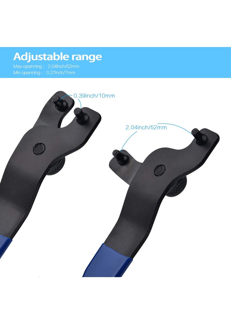 SYOSI Universal 10-52mm Adjustable Wood Angle Grinder Spanner with Hexagon Socket Hole, Lock-nut Grinder Wrench Fit 4-1/2",5" and 7" Grinders with Plastic Handle (Pack of 2) - Image 2