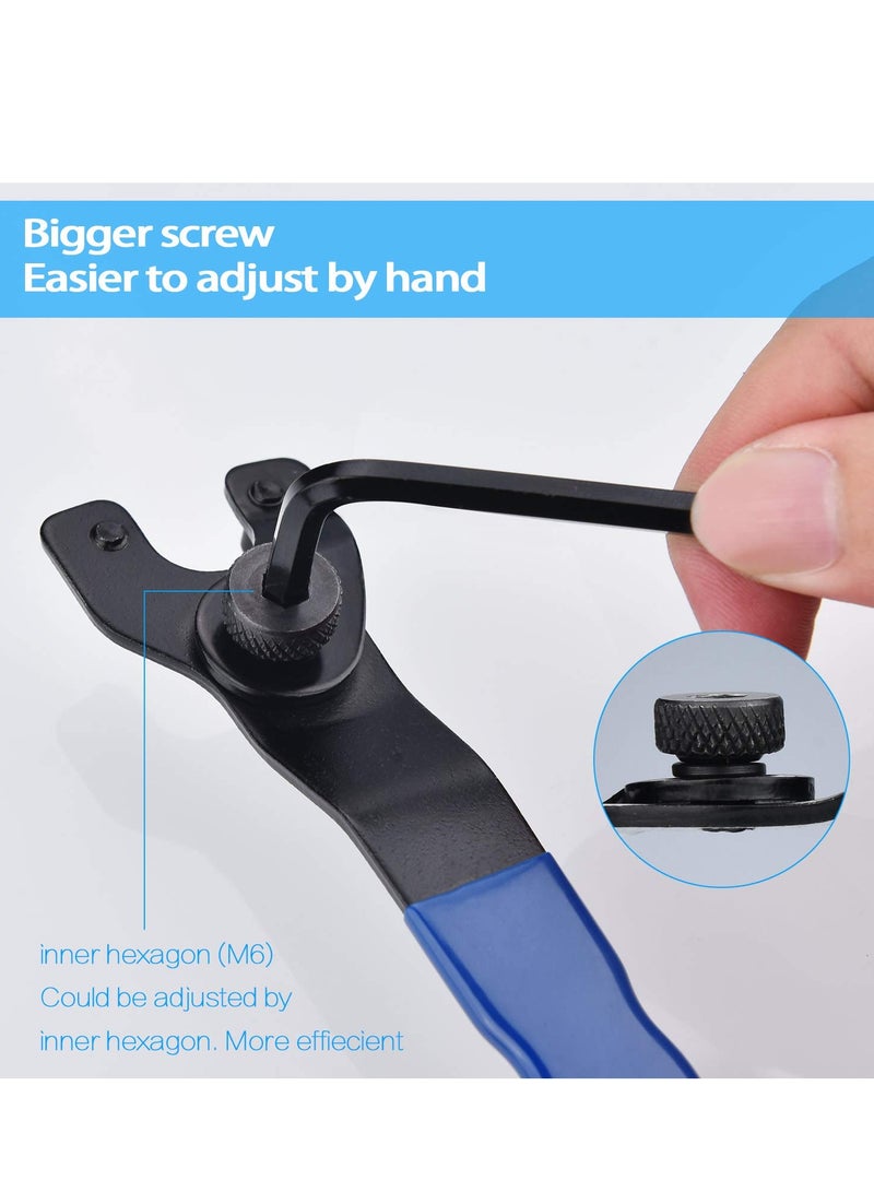 SYOSI Universal 10-52mm Adjustable Wood Angle Grinder Spanner with Hexagon Socket Hole, Lock-nut Grinder Wrench Fit 4-1/2",5" and 7" Grinders with Plastic Handle (Pack of 2) - Image 4