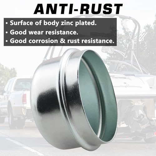 GREPSPUD 2pcs 1.98'' Trailer Axle Dust Caps, Trailer Hub Bearing Dust Cap Cup Wheel Center Grease Cover Caps for 2000-3500 lbs Boat Trailer Dexter EZ Lube Trailer Camper RV - Image 4