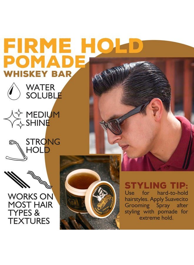 SUAVECITO Pomade Firme (Strong) Hold Whiskey Bar Scent 4 oz - Pomade For Men - Medium Shine Water Based Wax Like Flake Free Hair Gel - Easy To Wash Out - All Day Hold For All Hair Styles - Image 5